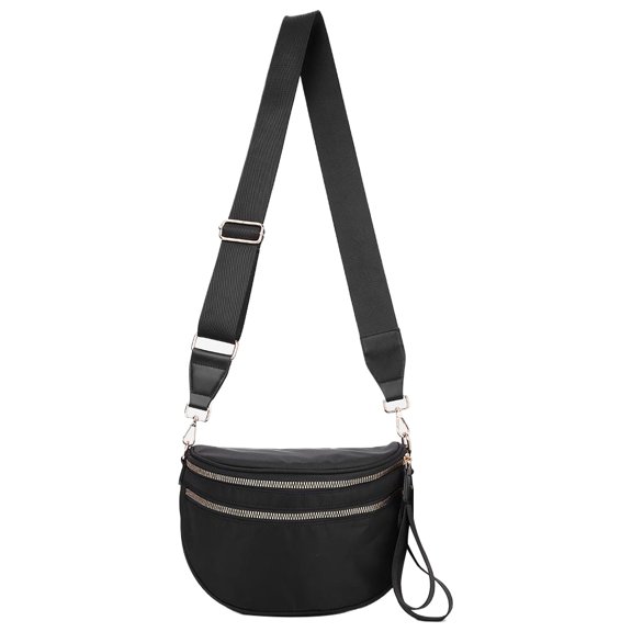 HUISZJ Crossbody Bag Sling Shoulder Bag, Fanny Packs with Adjustable, Sling Bag Sling Shoulder Bag Wallet for Women (Black)