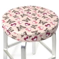 thumbnail image 3 of Daiia Beautiful Butterflies and Hearts Stool Covers Round,Round Bar Stool Covers Waterproof Bar Chair Covers Washable Stool Cushion Slipcover for 12-14 Inch Chair-12 inch, 3 of 7