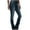 Blue, variant on Women's Flare Bell Bottom Jeans Plus Size Ndbuld Women's Embroidered Pocket Low Rise Skinny Denim Pants Blue M