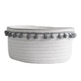 thumbnail image 2 of Cesta de almacenamiento Macarena cordón de tejido adornos de lana gris 20,5 cm 9,5 cm, 2 of 8