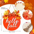 thumbnail image 2 of Hello Fall Thanksgiving Sign Fall Home Wreath Welcome Signs Round Wreath Sign with Ribbon Bow for Autumn Halloween Thanksgiving Decoration, 2 of 8