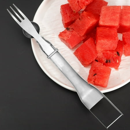 

Watermelon Dicer Three-in-one Fruit Cutter Watermelon Fruit Melon Cutter Travel Essentials Dicer Multifunctional Slicing Grape Cutter Spoon Fork Set Kitchen Fruit Slicer Supplies