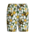 thumbnail image 4 of Naloa Bees and Flower Men's Short Pajama Pants, Lounge Comfort Shorts with Elasticized Waistband and Side Pockets - Medium, 4 of 9