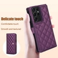 thumbnail image 4 of Case Wallet for Samsung Galaxy S21 Ultra, [Wristlet & Crossbody Strap] RFID Blocking 5 Card Slots Stand [Shockproof TPU Shell] PU Leather Magnetic Flip Cover Compatible with S21 Ultra, Darkpurple, 4 of 9