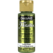 DecoArt Dazzling Metallics Acrylic Color, 2 oz., Festive Green