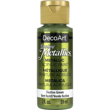 DecoArt Dazzling Metallics Acrylic Color, 2 oz., Festive Green