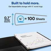Avery® Standard View Binder, 0.5 Round Rings, White Binder (05706)