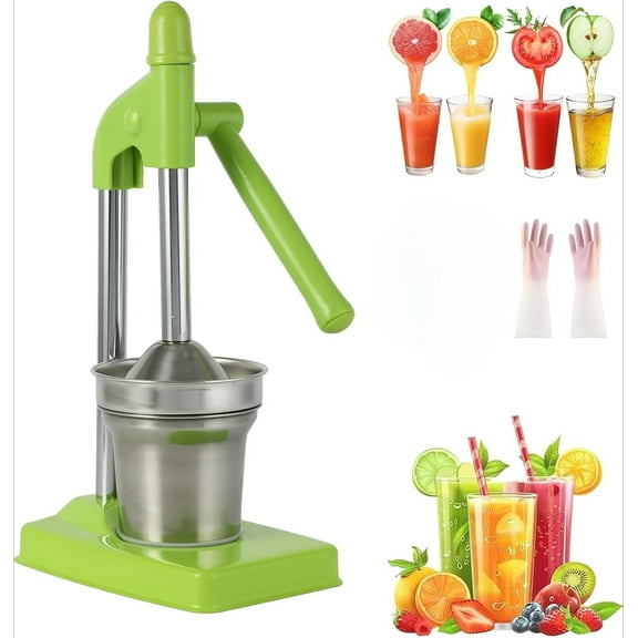 Cast Iron Juicer Hand Press, Effective Stainless Steel Manual Juicer, Heavy Duty Countertop Lemon Juice for Fresh Orange & Lemonade Juice, Home and Kitchen Essentials
