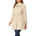 thumbnail image 4 of INSPIRE CHIC Manteaux pour Femmes Col Peter Pan Boutonnage Simple devant à Boutons Manteaux d'Hiver L Beige, 4 of 6
