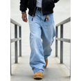 thumbnail image 4 of Reppunk Men's Vintage Light Wash Baggy Wide Leg Denim Jeans, Loose Oversized Straight Full Length Trousers, Business Casual Versatile Office Daily Commute Pants, 4 of 8