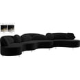 thumbnail image 3 of Meridian Furniture Vivacious Black Velvet 3pc. Sectional, 3 of 19