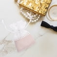 thumbnail image 3 of 10 bolsas de encaje de lujo con cordón para guardar joyas, regalos, bolsas de tela con cordón, bolsas para dulces de boda (5 blancas y 5 beige), 3 of 8
