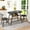 Gray 09, variant on Pub Table Set, 3 pieces Modern Industrial Style Table Set and Chairs Dining Set, Kitchen Pub Dining Coffee Bar Table, Easy to Assemble, JA1089