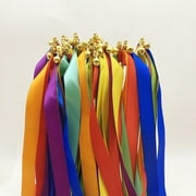 SPRING PARK 10Pcs Fairy Magic Twirling Ribbon Bell Sticks Wands Wedding Decor Photo Prop