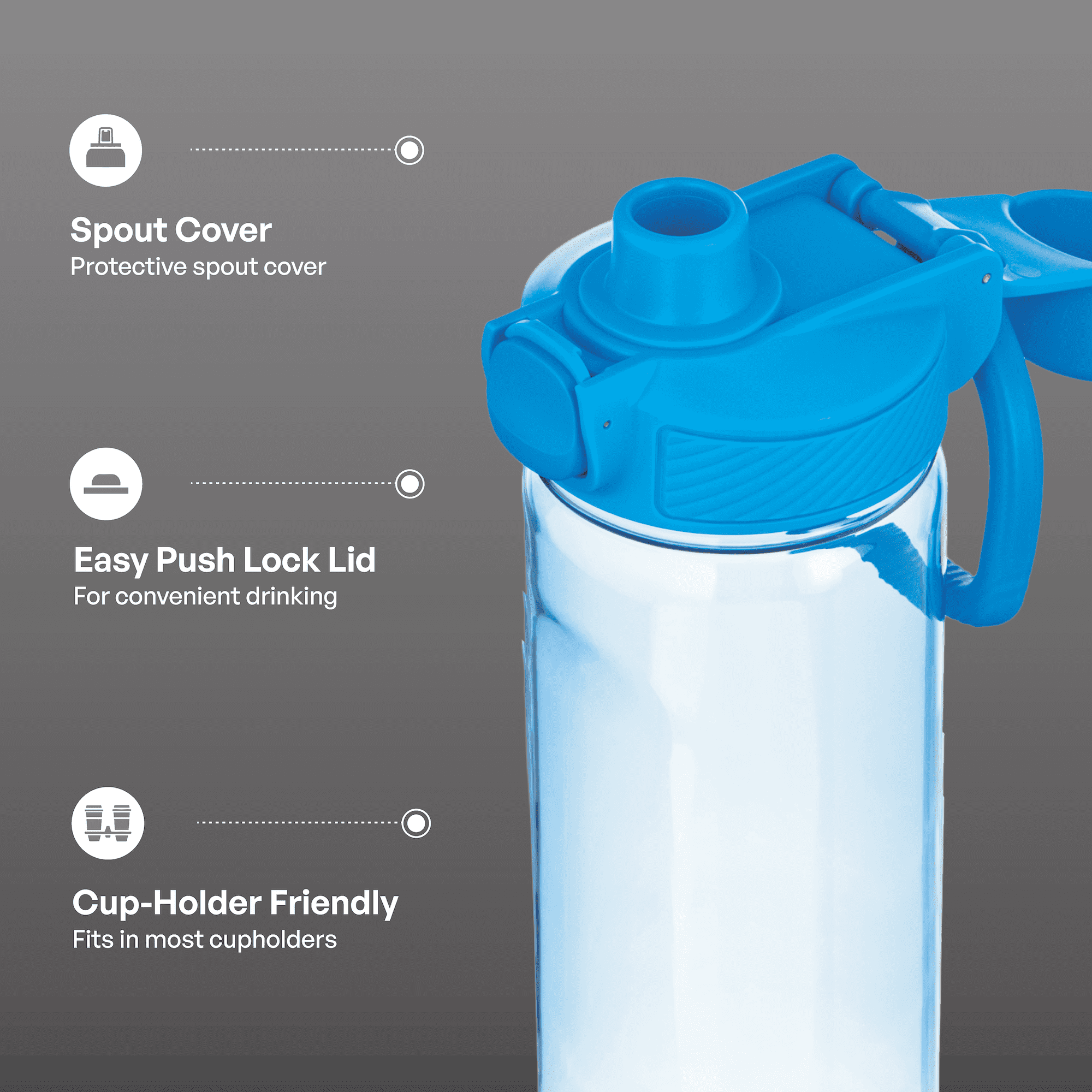 TAL 20oz Tritan Ranger Lock Water Bottle, Blue