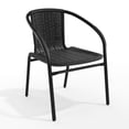 thumbnail image 2 of Flash Furniture Commercial Grade Black Rattan Indoor-Outdoor Restaurant Stack Chair, 2 of 12