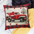 thumbnail image 2 of SHANXI Hopyeer Valentines Red Black Buffalo Check Plaid Love Pillow Covers Decorative Fish Red Lip Red Lover’s Saying Truck Cushion Case Sofa Spring Home Decor Pillowcase  12x12in, 2 of 5