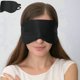 thumbnail image 2 of EeaseMX Antifaz de seda transpirable para dormir, antifaz con protección para los ojos, color sólido, ligero y cómodo, con correa doble ajustable para hombres y mujeres (negro)., 2 of 8