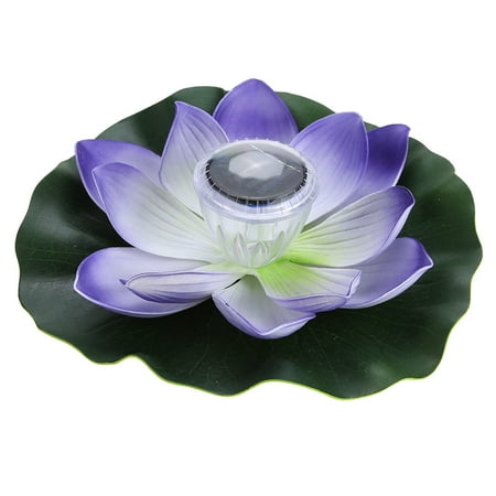Gifts For Gardens 0.1W Solar Powered Multi-colored LED Lotus Flower Lamp RGB Water Resistant Outdoor Floating Pond Night Light Auto On / Off for Garden Pool Party Ideal Gift Purple ()