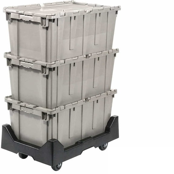 Global Industrial Attached Lid Shipping ContainerDolly Combo27-3/16""Lx17-1/8""W