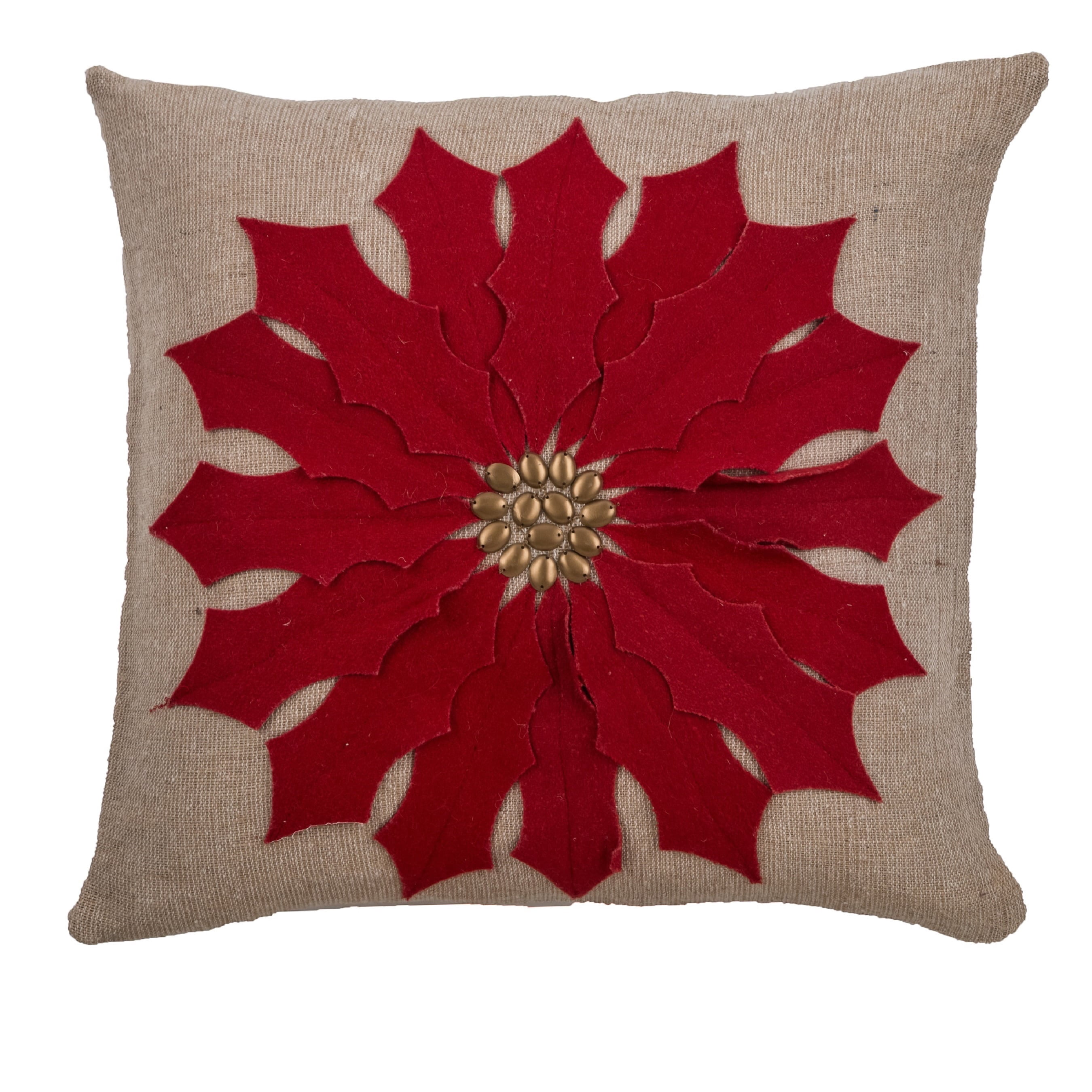 Rizzy Home Decorative Poly Filled Throw Pillow Moose 20"X20" Natural