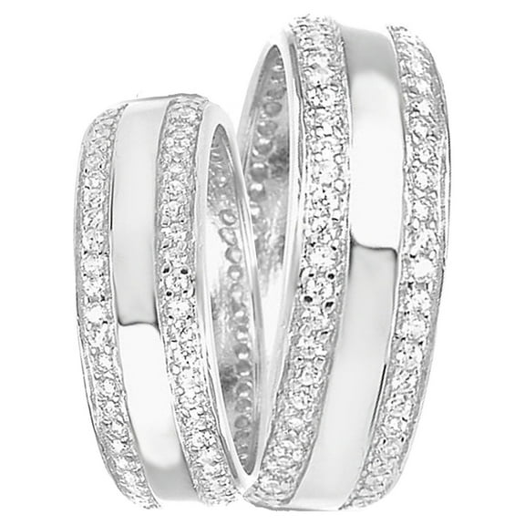 LaRaso & Co. Matching His and Hers Sterling Silver Wedding Bands Set, 6mm, Includes Gift Box