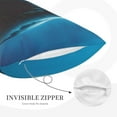 thumbnail image 3 of Gukieu Open-Mouthed Shark Print Plush Pillow Cover, Hidden Zipper Pillow Protector without Pillow Core, Suitable for Bedroom, Office, Car Decoration-14"x20", 3 of 6