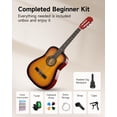 thumbnail image 4 of Moukey Guitarra acústica de 38 pulgadas para principiantes, niños, jóvenes, adultos, kit de guitarra acústica Dreadnought con póster de acordes, bolsa de concierto, afinador, púas, cuerdas de nailon,, 4 of 5