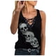 thumbnail image 1 of Camiseta Sin Mangas Para Mujer Tops Sin Mangas Blusa Casual Calavera Gráfico Cool Cordón Cuello en V Odeerbi ODB161612, 1 of 5