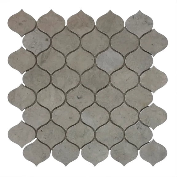 Dark Gray Droplet Marble Mosaic Floor and Wall Tile, 12-in x 11-in per Sheet, 5 Pack (4.58-sq. ft/ Box)