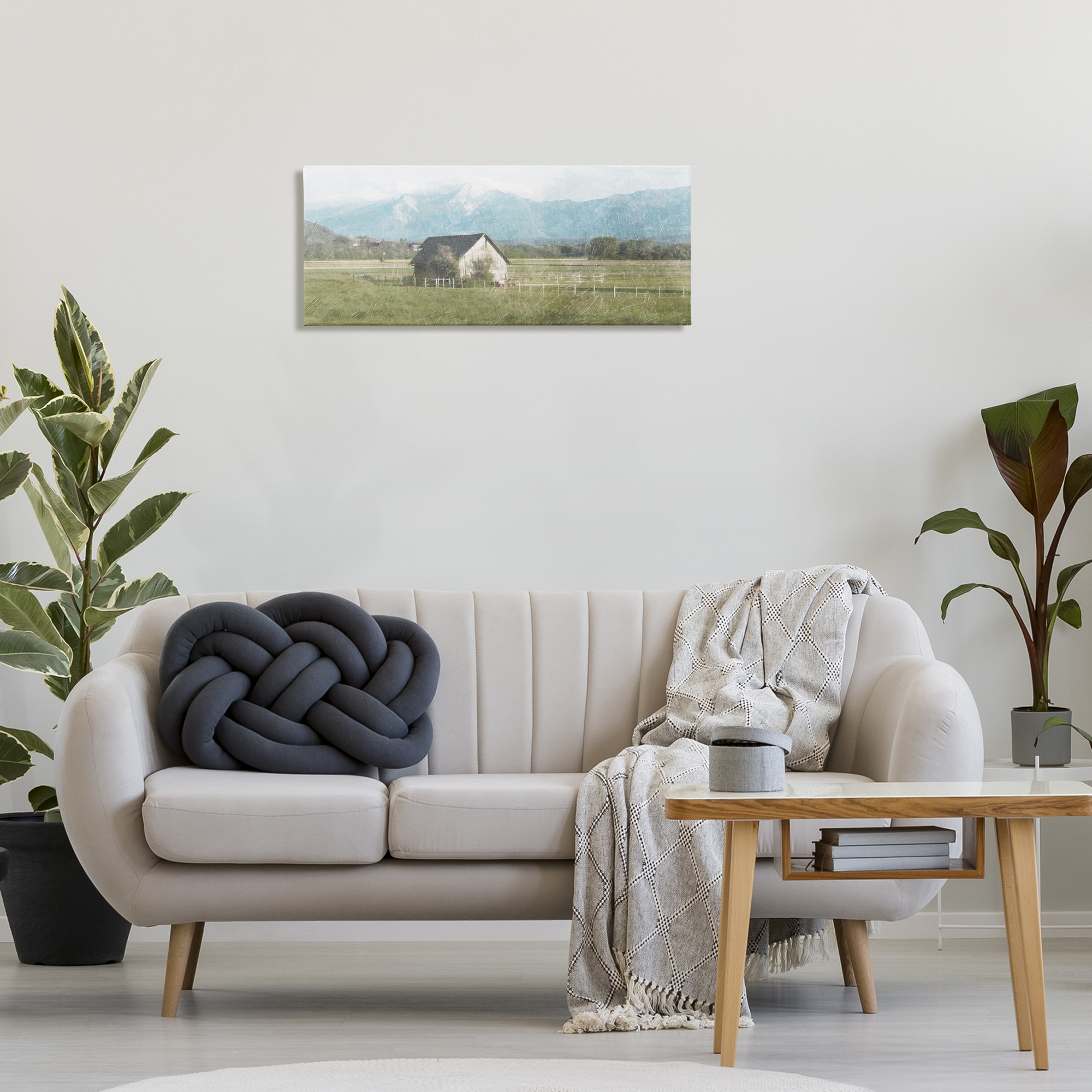 Stupell Industries Rustic Barn & Tractor Landscape & Nature Painting Wrapped Canvas Art Print Wall Art, 30 x 13