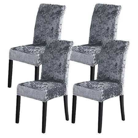 

4 Pack Crushed Velvet Chair Covers Elastic for Hotel Office Wedding