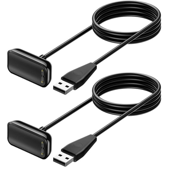 MYKOMI 2 Pack Charger Cable for Fitbit Charge 6 / Fitbit Charge 5 / Fitbit Luxe, Fast Charging Replacement USB A Charging Cable Dock Stand for Fitbit Luxe/Charge 5/Charge 6 Smartwatch