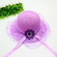 thumbnail image 2 of Posijego Little Girls Sun Protection Hat Toddler Girls Straw Hat Wide Brim Beach Vacation Breathable Sun Hat, 2 of 3