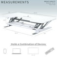 thumbnail image 4 of VIVO White 48" Height Adjustable Standing Desk Monitor Riser, Sit Stand Tabletop, 4 of 9