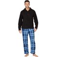 thumbnail image 1 of Intimo Mens Long Sleeve Solid Quarter Zip Microfleece Top Plaid Pant, Blue, XL, 1 of 4