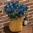 thumbnail image 2 of Artificial Roses Flowers Fake Silk Rose Bouquet 12 Heads 2 Packs of Realistic Blossom Roses for Home Wedding Party Floral Decoration Table Centerpieces, Black, 2 of 5