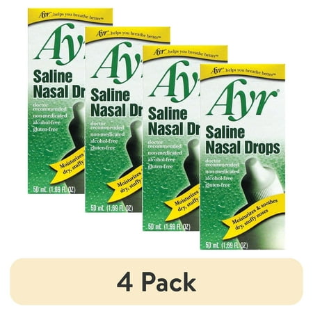 (4 pack) Ayr Saline Nasal Drops , 1.69 Oz