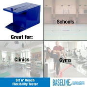 Baseline Sit n Reach Trunk Flexibility Assessment Testing Box with Easy-To-Read Scale and Footplate for Rehab, Chiropractic, and Sports Training