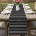 thumbnail image 4 of Black Striped Cotton Linen Rectangle Table Runners 13"x90", Farmhouse Stripes Modern Vintage Coffee Table Runner Dresser Scarves Luxury Table Runners for Wedding Party Banquet Dinner Decor, 4 of 8