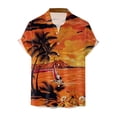 thumbnail image 2 of Playeras Camisa para hombre Camisa de playa de manga corta holgada informal (Orange, M), 2 of 4