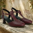 thumbnail image 3 of SACFOF Vintage Kitten Heels T Strap Mary Jane Oxford Heels Retro Dress Shoes, 3 of 6