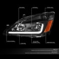 thumbnail image 3 of DNA Motoring For 03-07 Honda Accord LED DRL JDM Black Amber Headlight Lamps Pair, 3 of 7