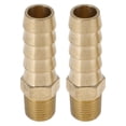 thumbnail image 1 of Accesorios de barbado de latón Unique Bargains 3/8" con conector de barbado recto de rosca macho 1/8" NPT para aire, agua, aceite, gas, combustible, 2 piezas tono dorado, 1 of 7