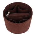 thumbnail image 1 of Bolsa de almacenamiento Forro Insertar Forro de bolso de moda Compartimentos interiores Estuche de cosméticos redondo Estuche de almacenamiento , CAFÉ Café, 1 of 7