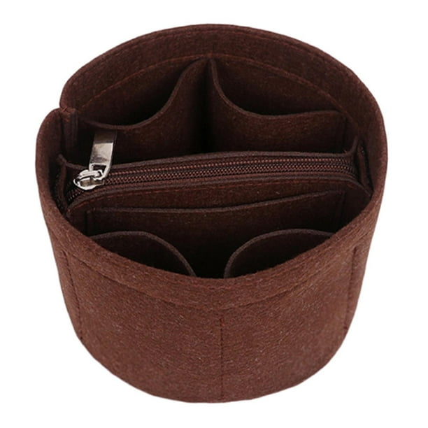 Forro para bolsa de almacenamiento, forro para bolso de moda, compartimentos interiores, tipo cubo Café