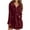 Wine, variant on biudgviw Fuzzy Robe for Women Soft Long Sleeve Collared Mid Length Bathrobe Winter Comfy Plush Belted Spa Bath Robe