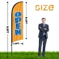 thumbnail image 2 of QSUM Open Flag, 8.2FT Now Open Banner Advertising Feather Flag for Business, Open House Themed Swooper Flag and Pole Kit（Orange), 2 of 7