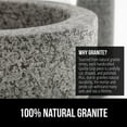 thumbnail image 4 of GORILLA GRIP Mortar and Pestle Set 100% Granite Stone Molcajete Guacamole Bowl 1.5 Cup Gray, 4 of 10