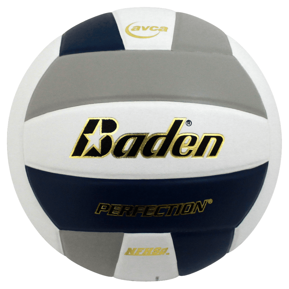 Baden Perfection Leather VolleyballNavy/Gray/White